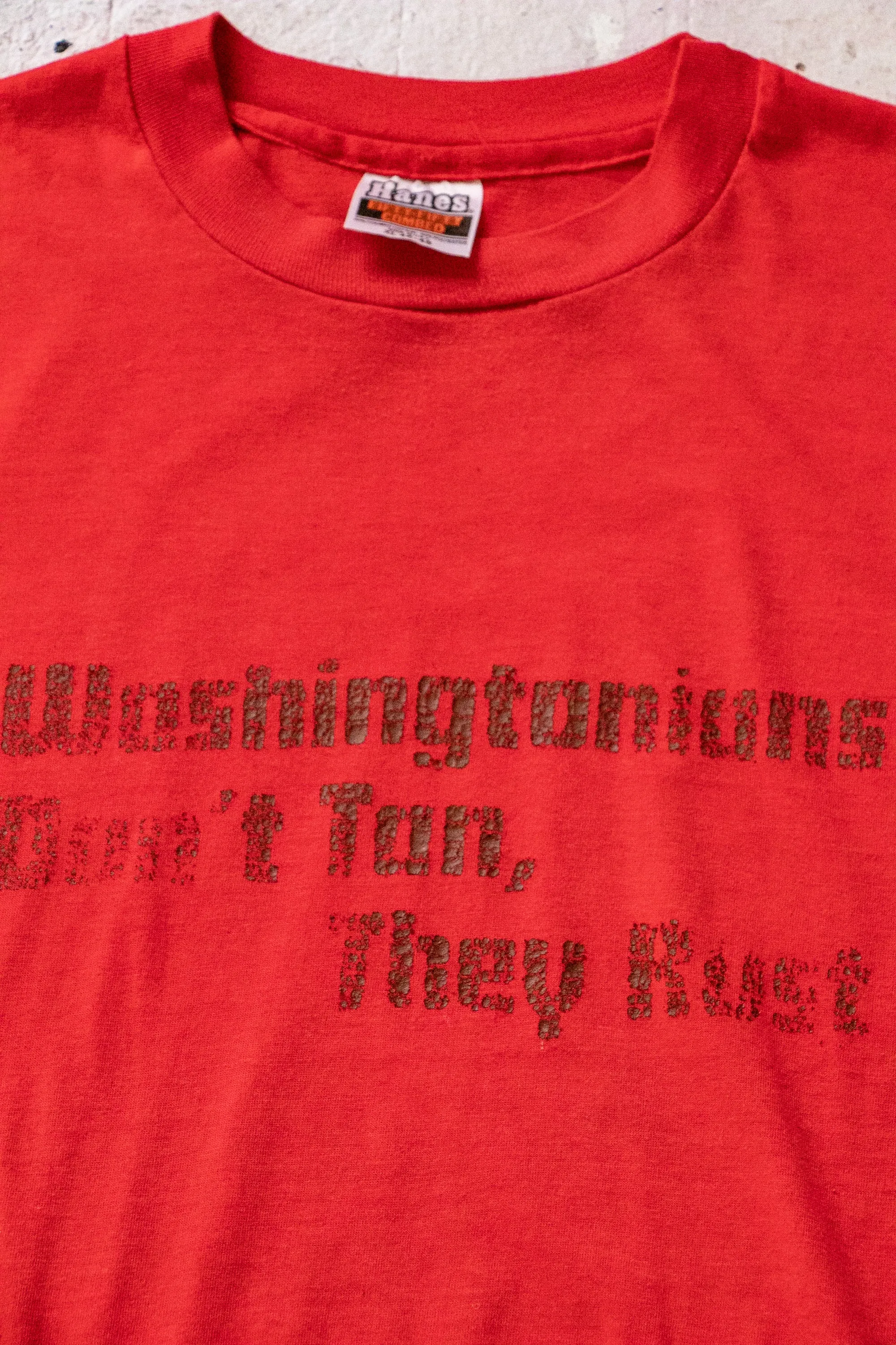 1990s Tee T-shirt Novelty WA Rust L