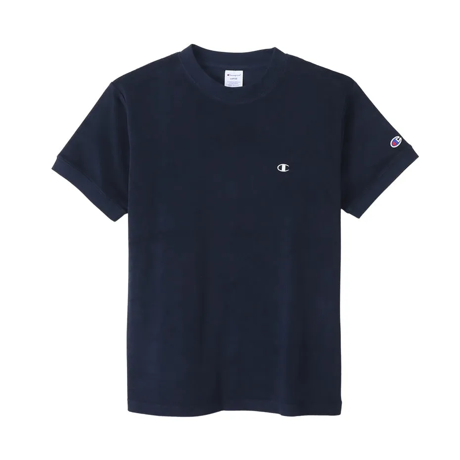 Champion Tシャツ メンズ 半袖 紳士 ウエア シャツ トップス S M L XL チャンピオン パイル生地 ロゴ シンプル ジム (在庫限り)