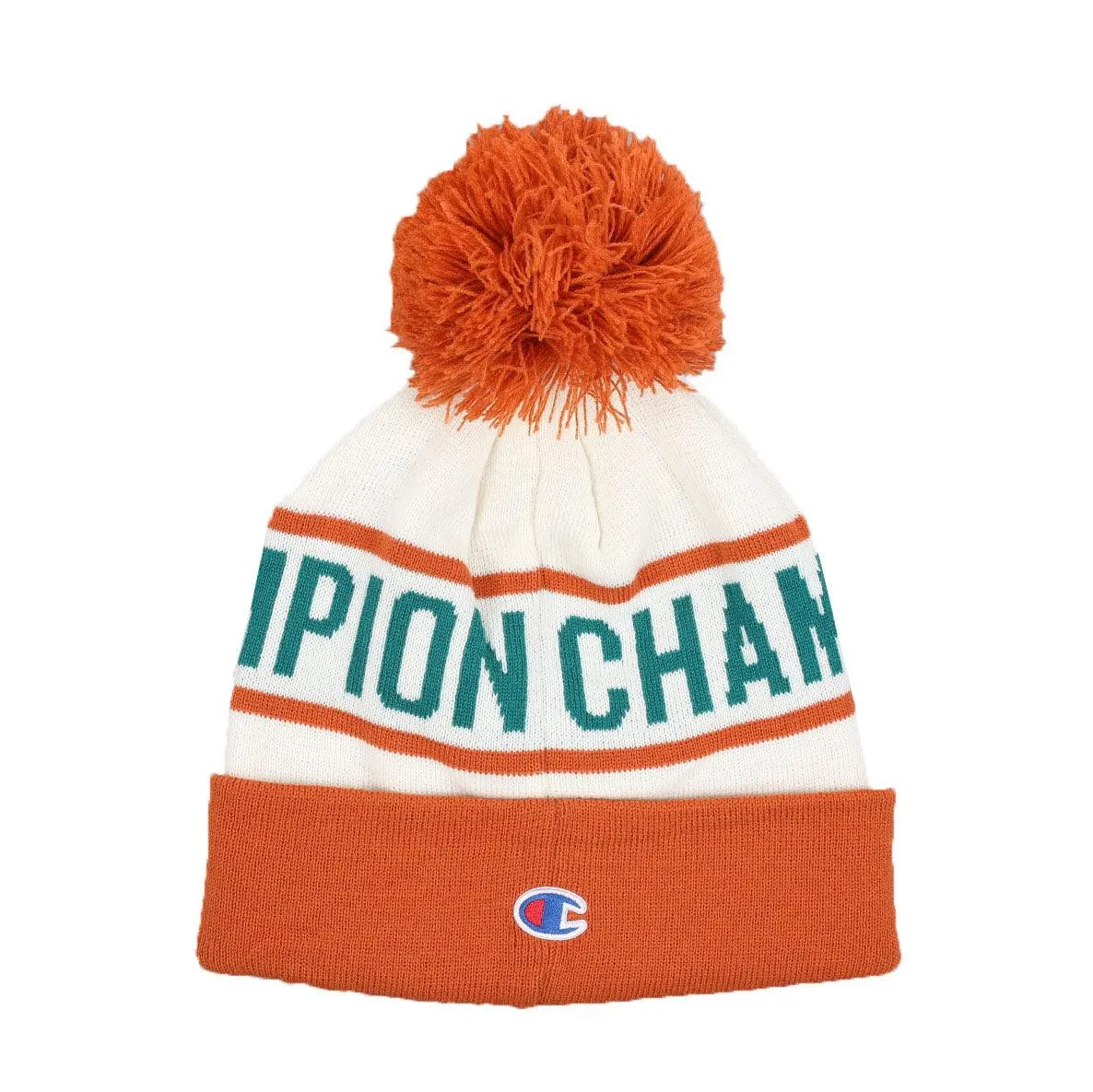 Gorro Champion With Cuff And Pom Naranja Blanco