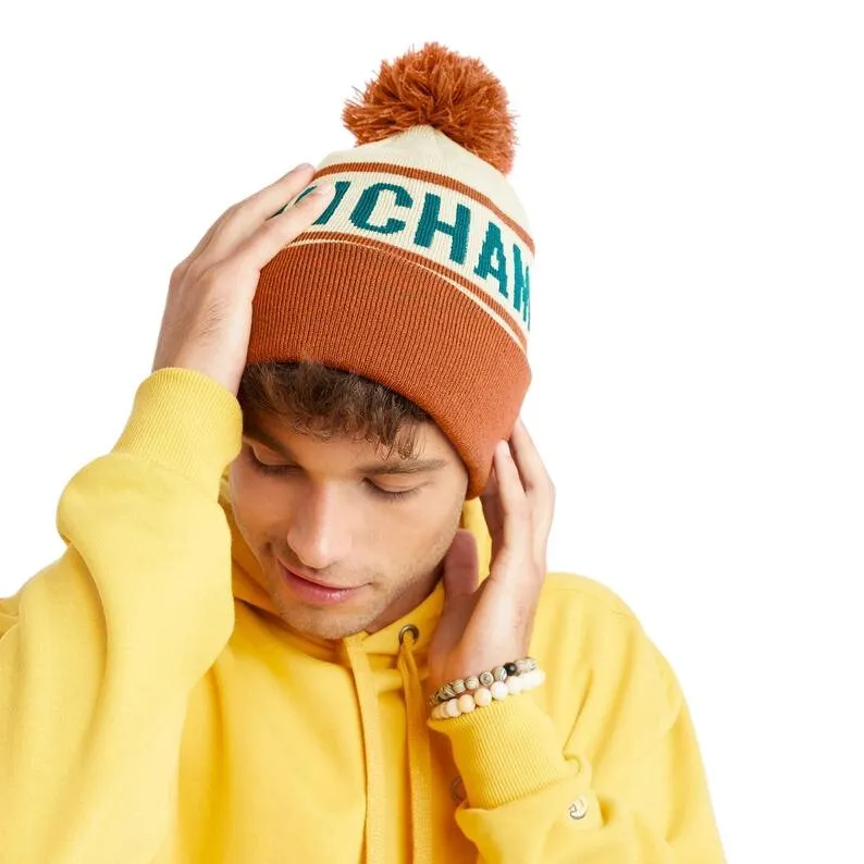 Gorro Champion With Cuff And Pom Naranja Blanco