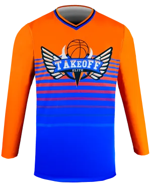Long Sleeve V Neck Shooter Shirt