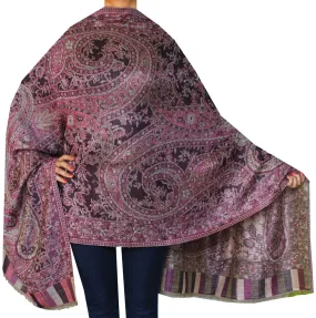 Wool Scarf Shawls Paisley Womens Indian Clothing Gift (84 x 30 inches)